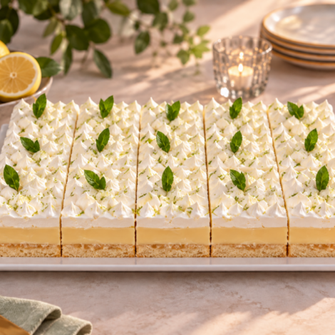 Carrés citron crème et menthe